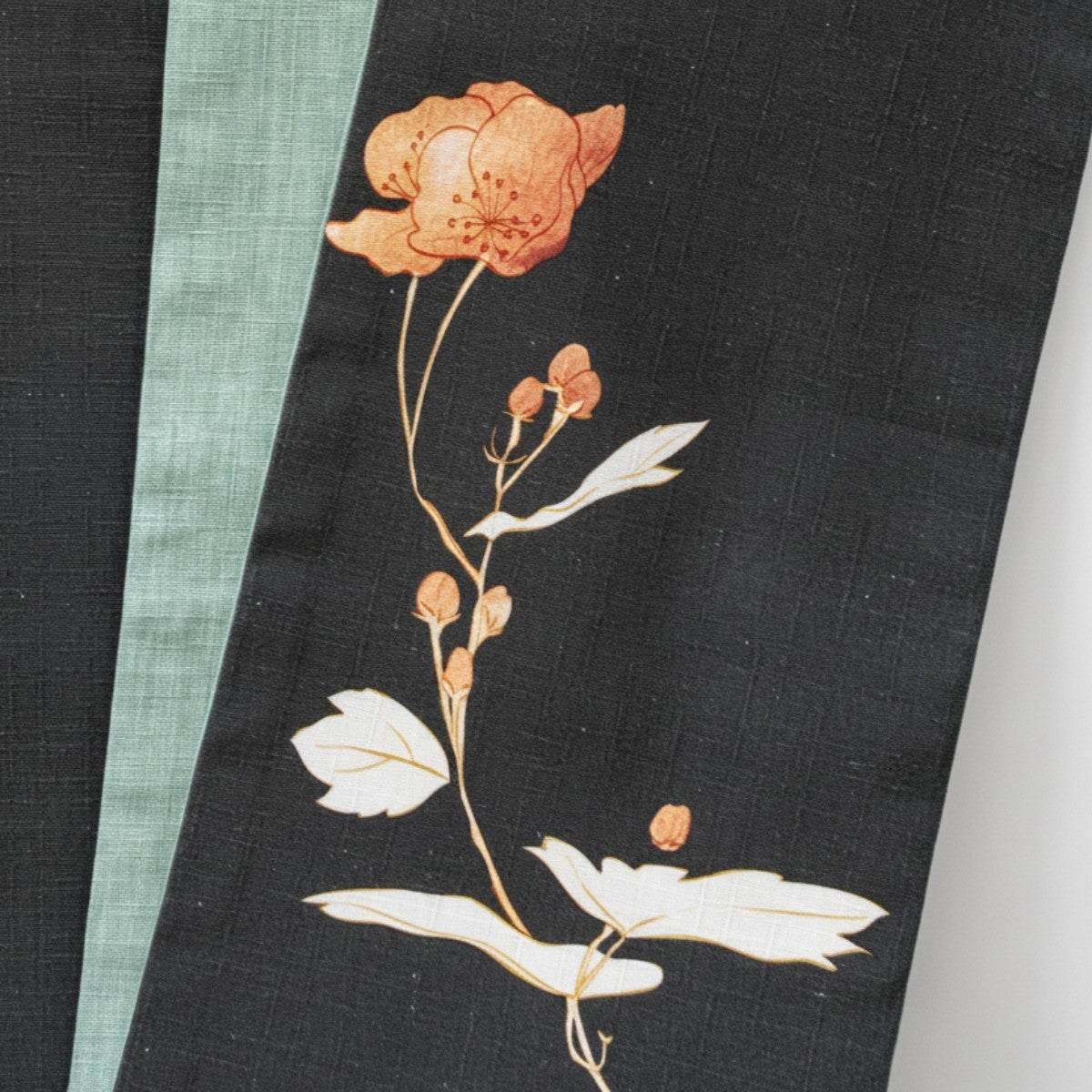 リバーシブル半幅帯 -一輪の花（綿100%・16cm×390cm） | 着物や浴衣