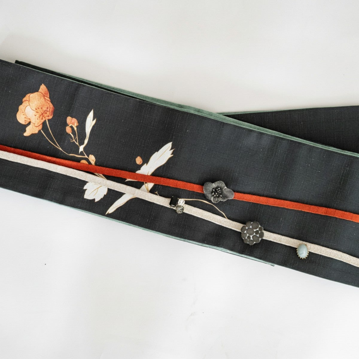 リバーシブル半幅帯 -一輪の花（綿100%・16cm×390cm） | 着物や浴衣