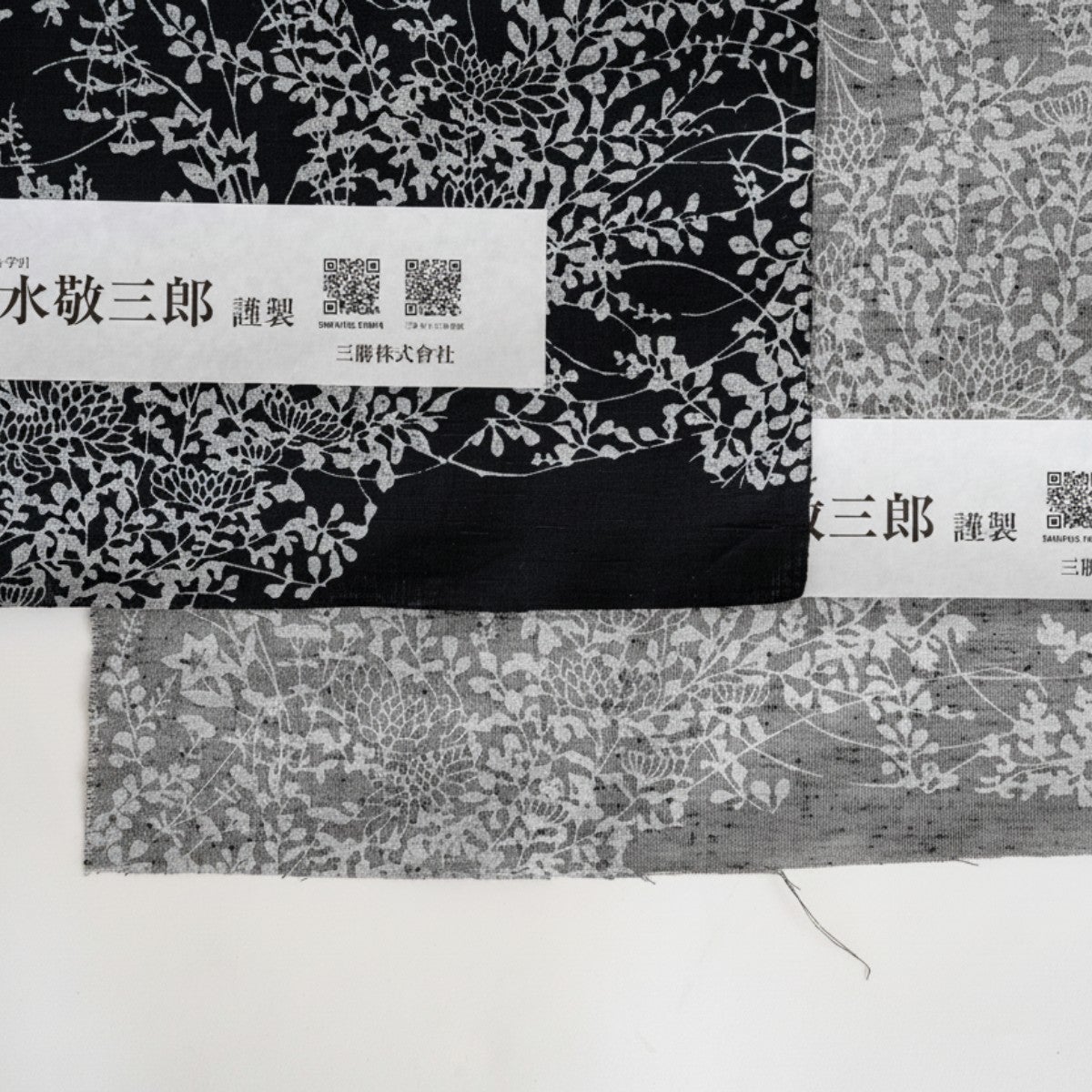 手捺染浴衣＞ニッポンの伝統-清水敬三郎謹製-影絵のワルツblack（綿100