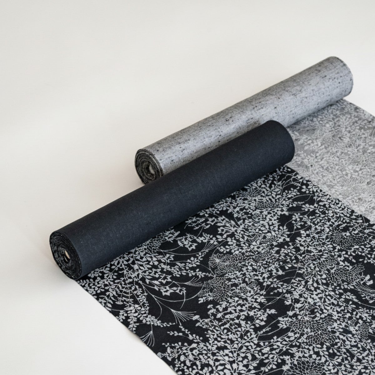 手捺染浴衣＞ニッポンの伝統-清水敬三郎謹製-影絵のワルツblack（綿100