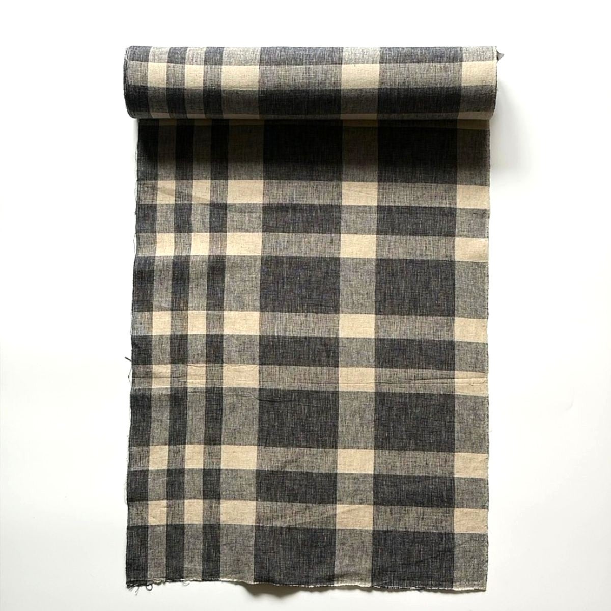 ⭐︎ 美品　キモノモダン　綿絽 伊勢木綿＞綿麻-MONO格子（別送品｜綿50％・麻50％） | 着物や浴衣なら