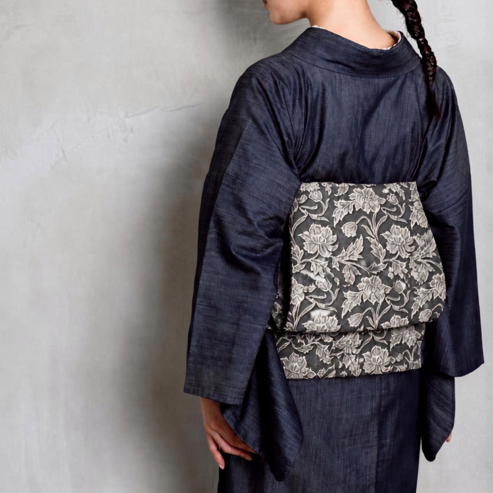 ご予約品・大人の兵児帯＞ジャガード-ORIENTAL FLOWER（ポリエステル